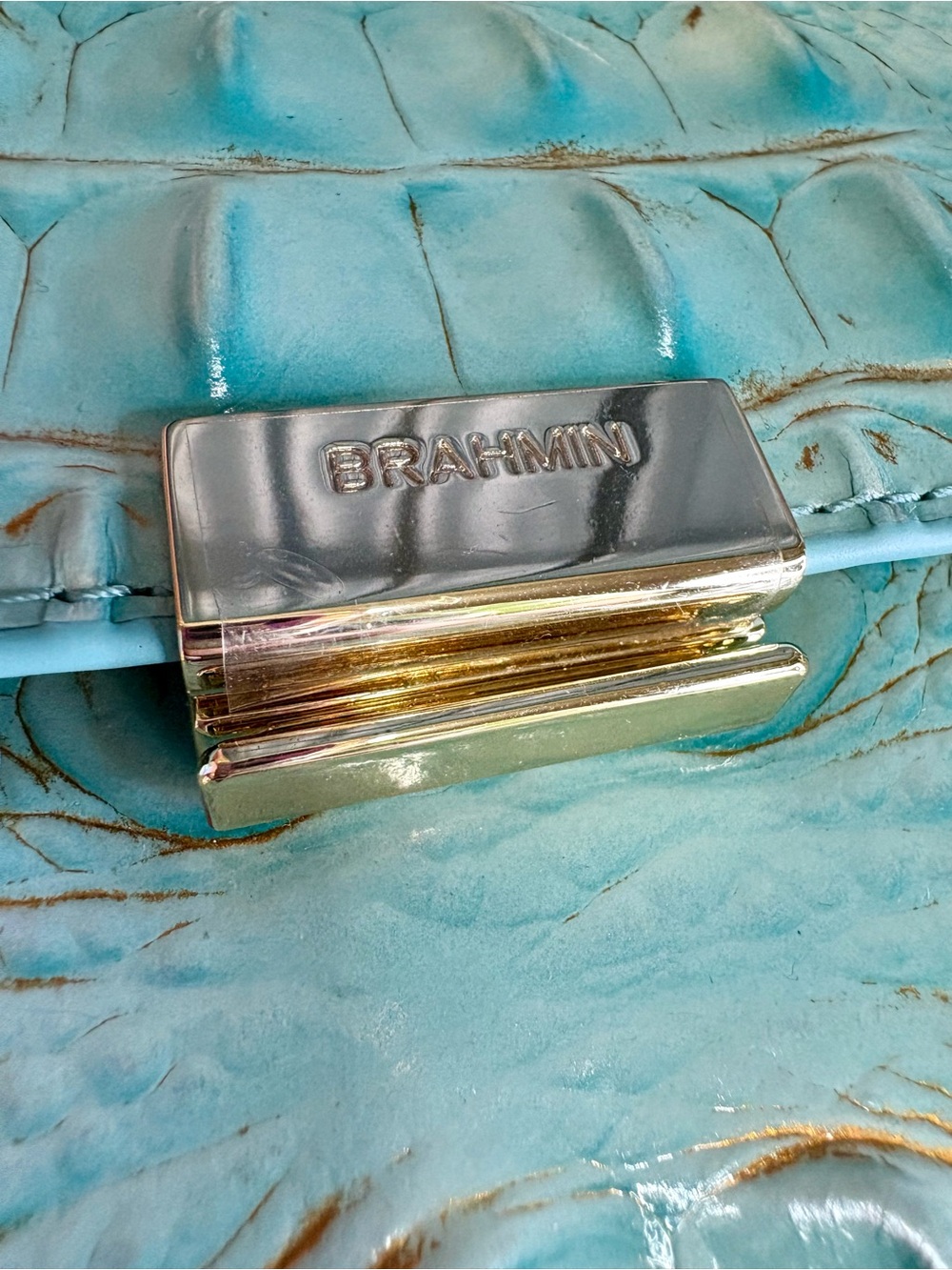 Brahmin NWOT Margo - Waterfall - 3 FULL EYES - Metallic - Gorgeous - Picture 12 of 16